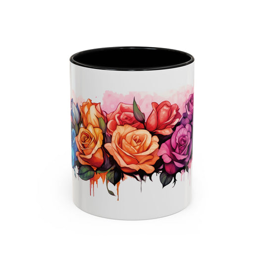 Watercolor Rose- Accent Coffee Mug, 11oz