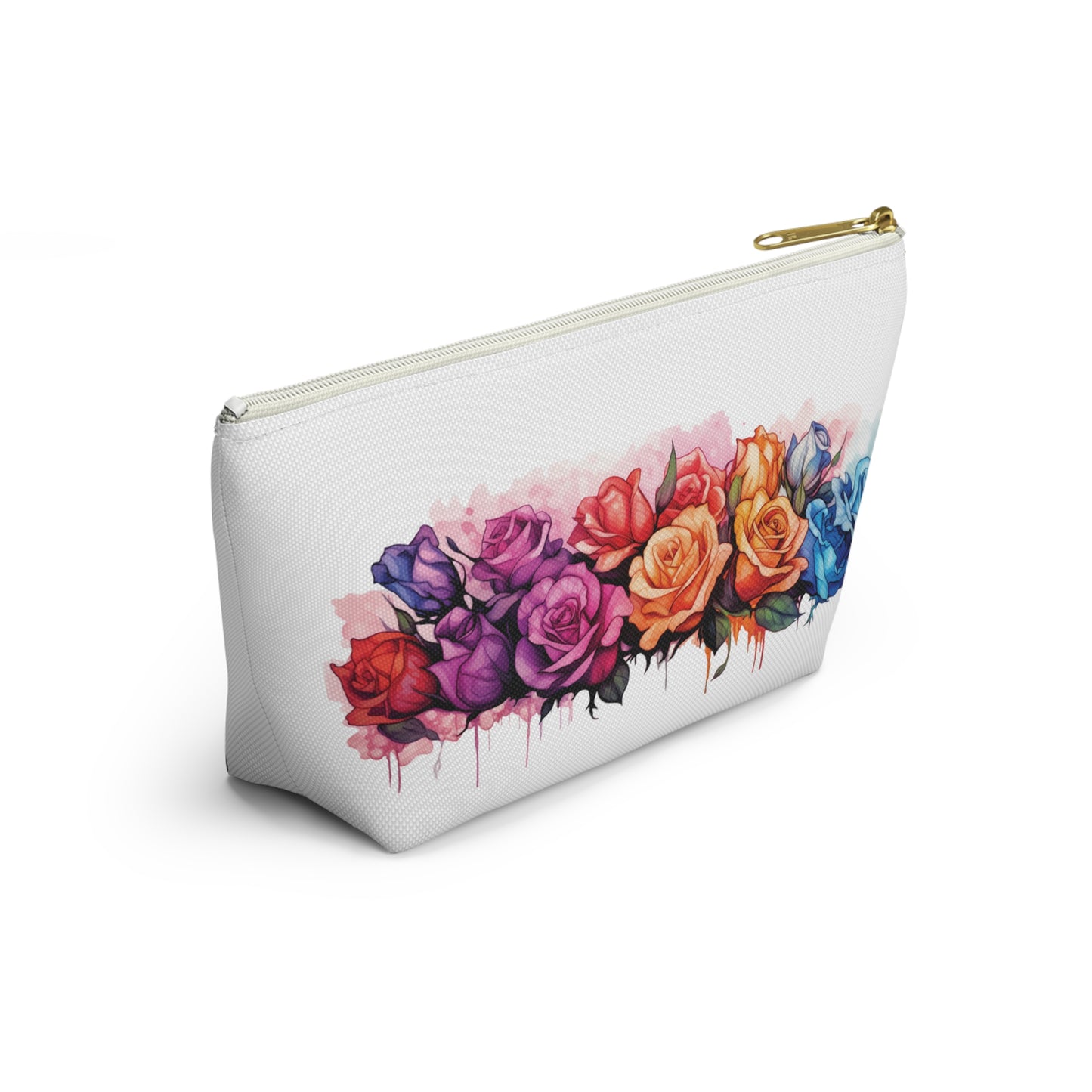 Watercolor Rose- Accessory Pouch w T-bottom