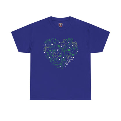 St. Patrick's Day Heart T-Shirt - Unisex Cotton Tee with Shamrock Design