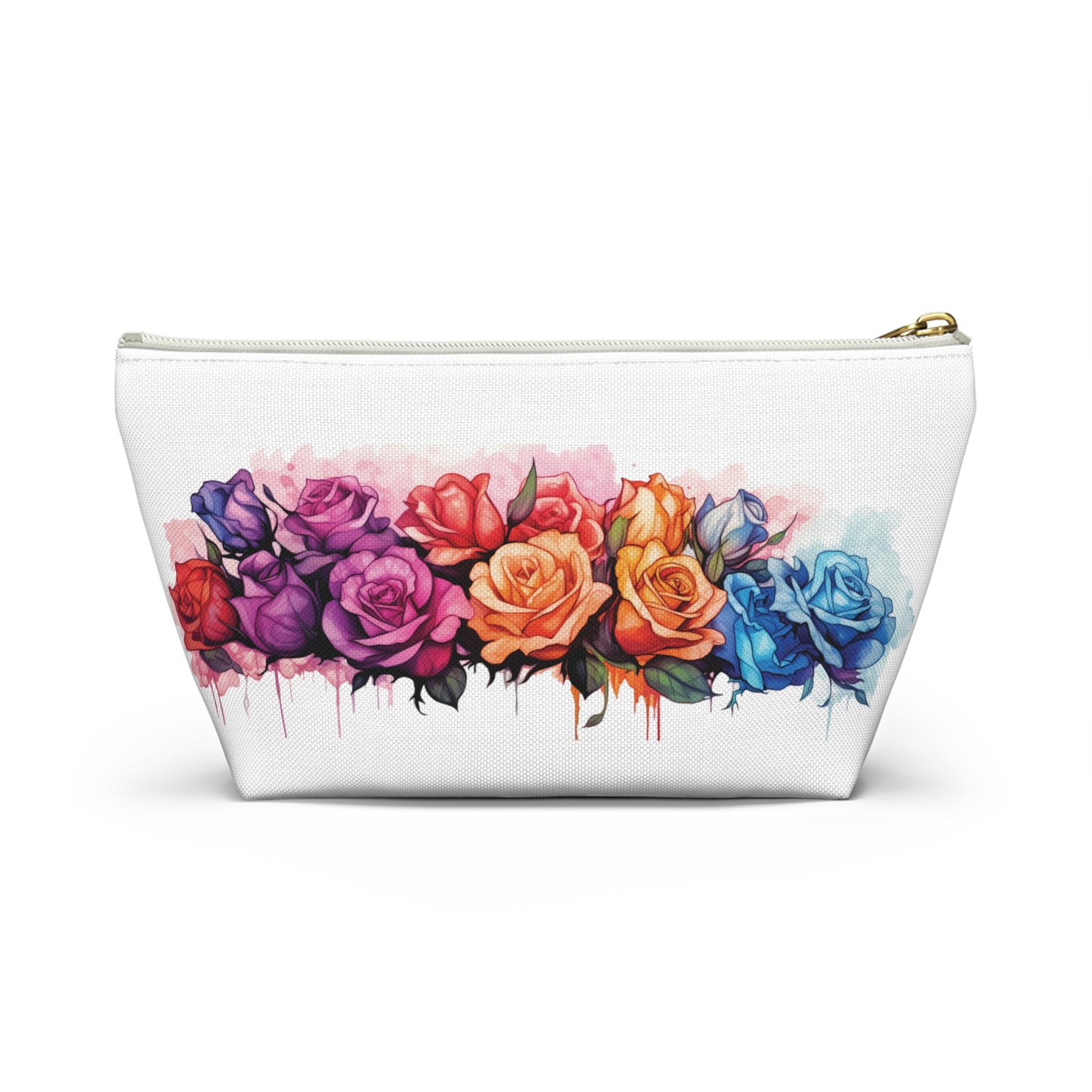 Watercolor Rose- Accessory Pouch w T-bottom