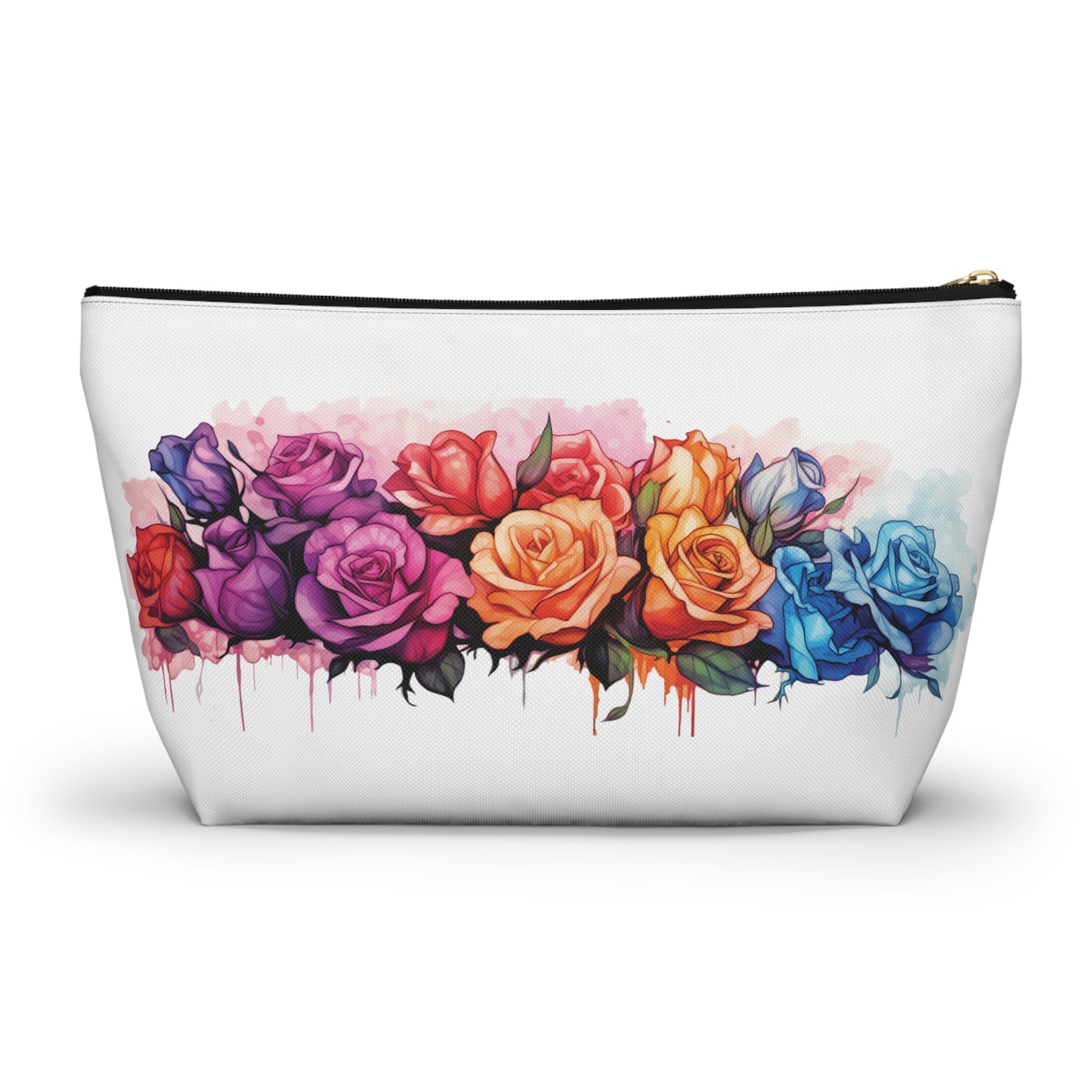 Watercolor Rose- Accessory Pouch w T-bottom