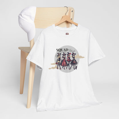 Squad Ghouls T-Shirt – Halloween Witch Squad Graphic Tee for Women, Vintage Pin-Up Style