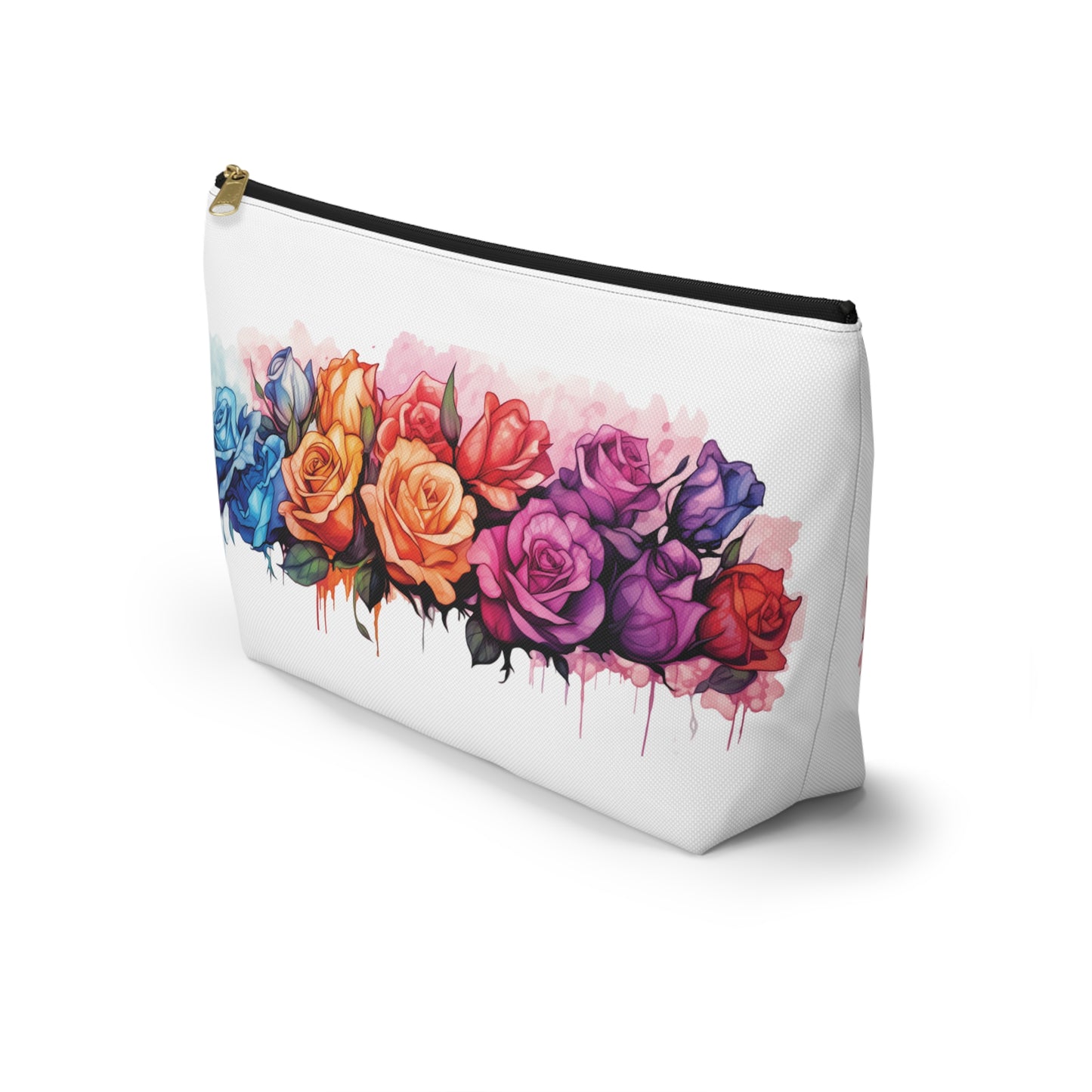 Watercolor Rose- Accessory Pouch w T-bottom