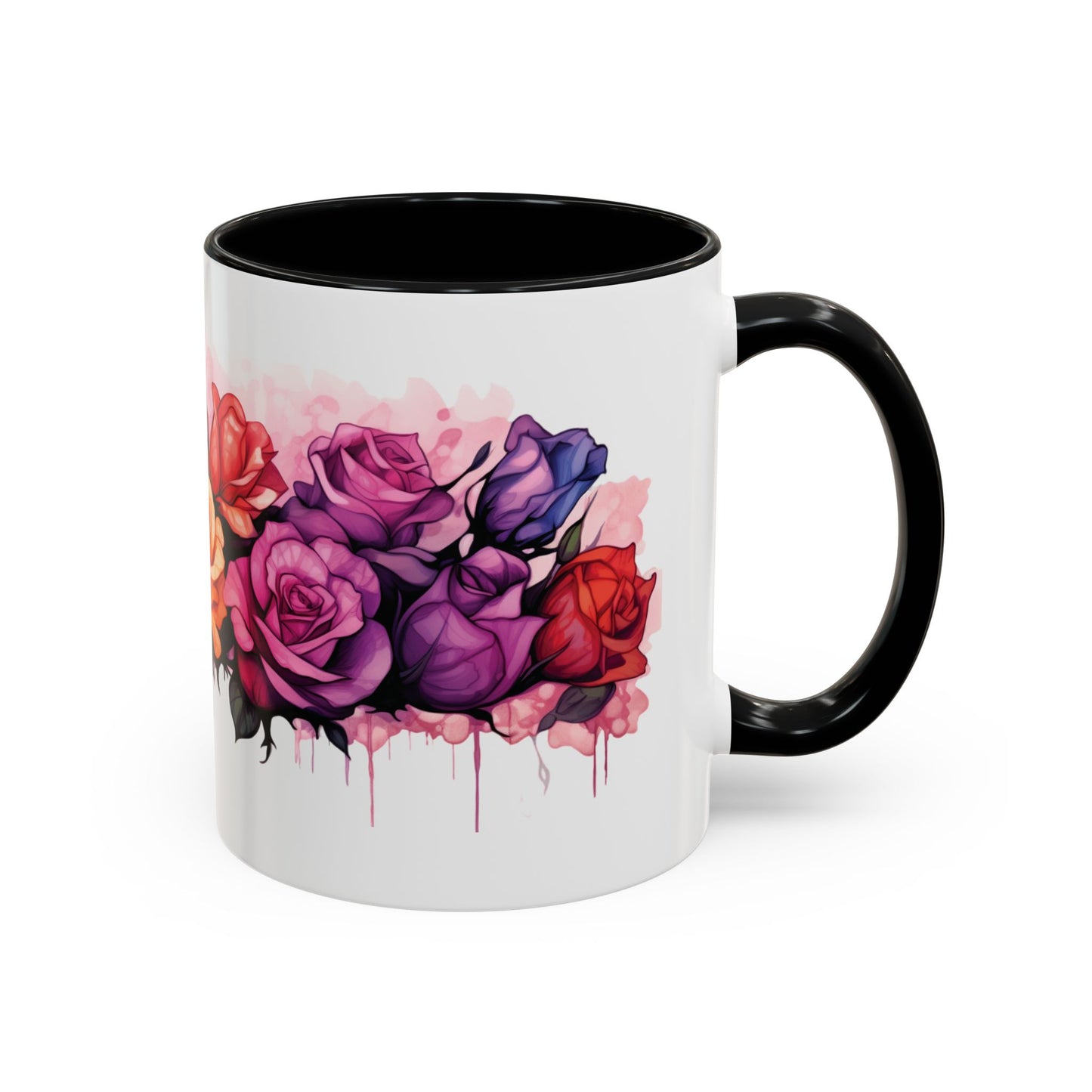 Watercolor Rose- Accent Coffee Mug, 11oz