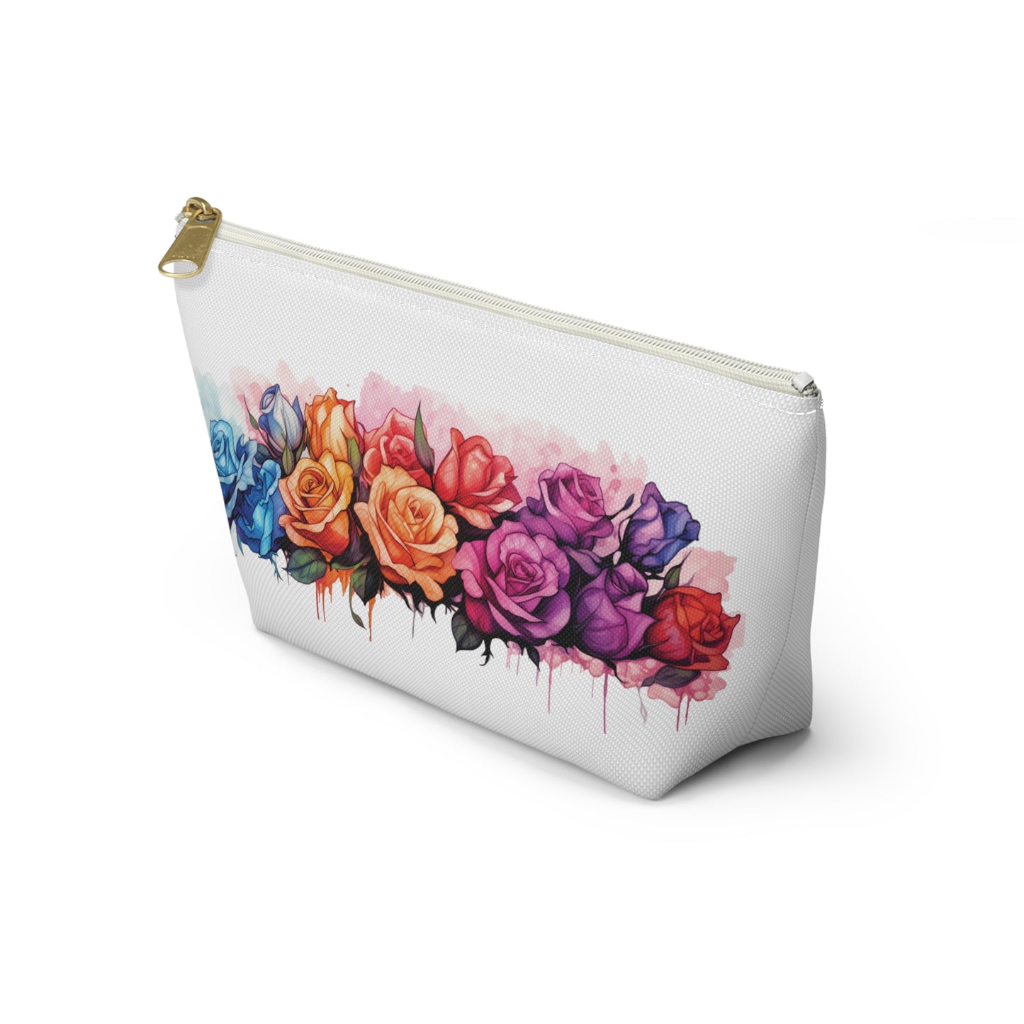 Watercolor Rose- Accessory Pouch w T-bottom