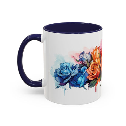 Watercolor Rose- Accent Coffee Mug, 11oz