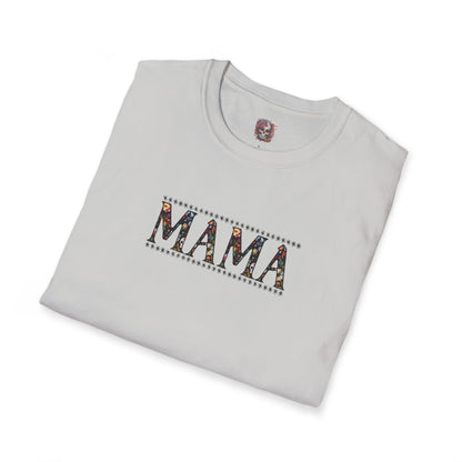MAMA Floral Skull Softstyle T-Shirt