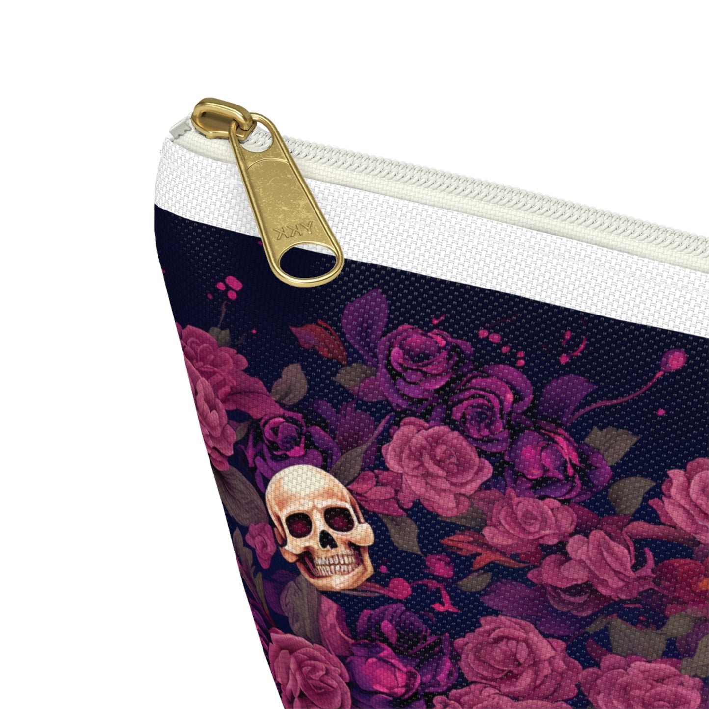Accessory Pouch - Rose Skull Garden Design