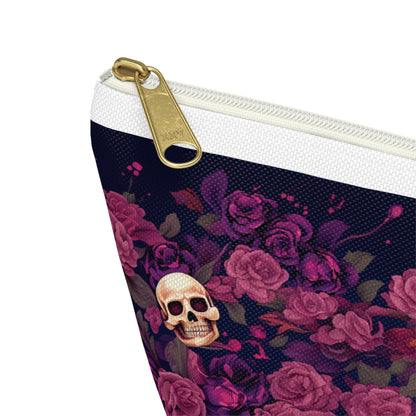 Accessory Pouch - Rose Skull Garden Design
