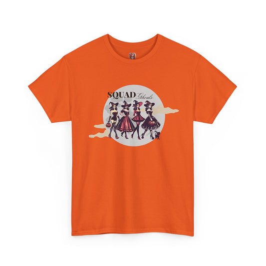 Squad Ghouls T-Shirt – Halloween Witch Squad Graphic Tee for Women, Vintage Pin-Up Style