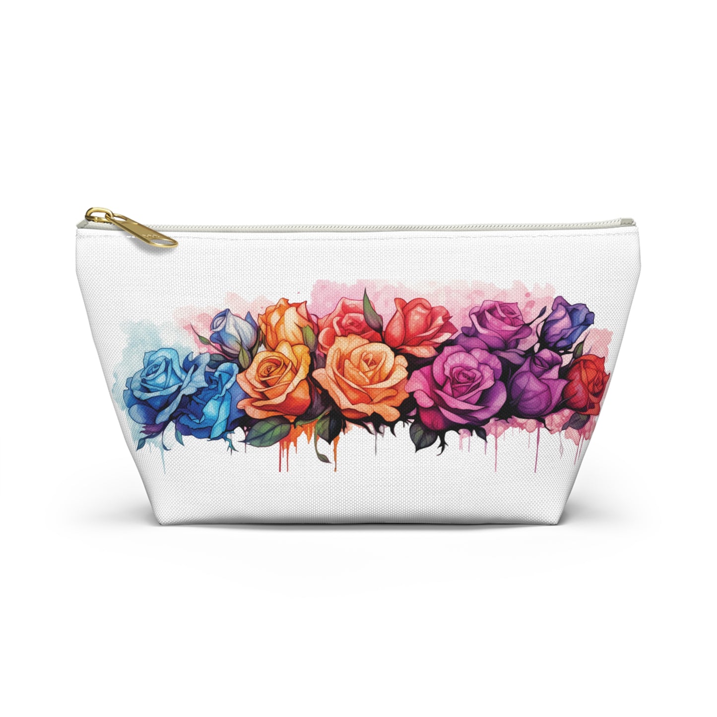 Watercolor Rose- Accessory Pouch w T-bottom