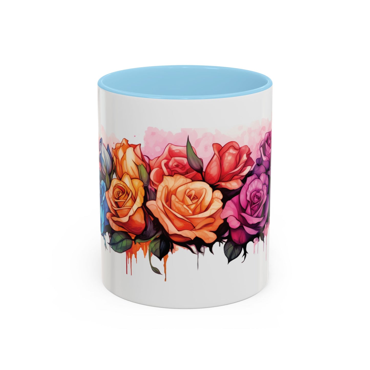 Watercolor Rose- Accent Coffee Mug, 11oz