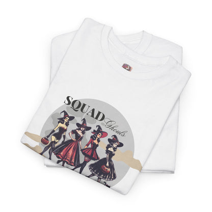 Squad Ghouls T-Shirt – Halloween Witch Squad Graphic Tee for Women, Vintage Pin-Up Style