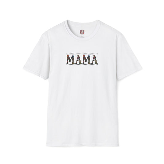 MAMA Floral Skull Softstyle T-Shirt