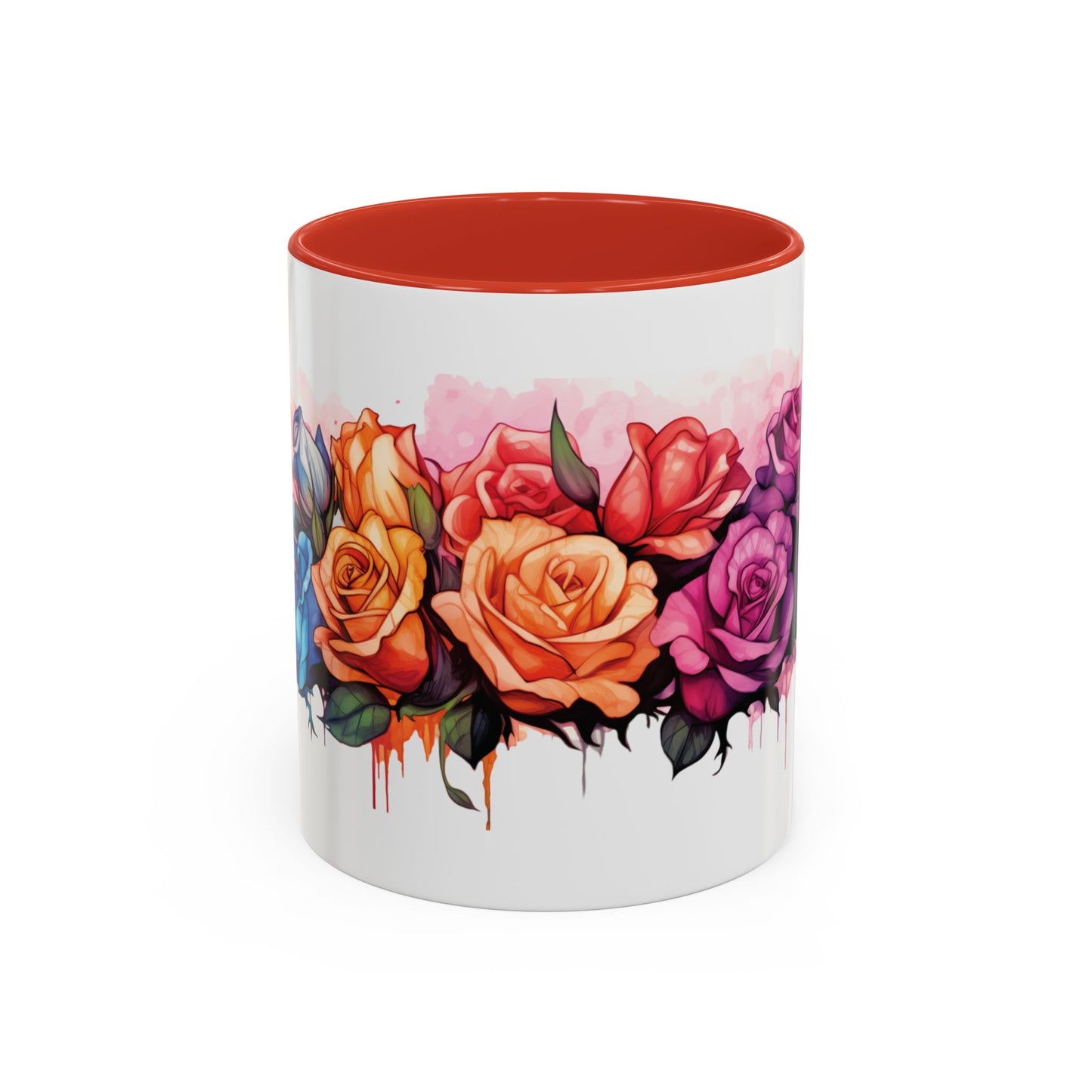 Watercolor Rose- Accent Coffee Mug, 11oz