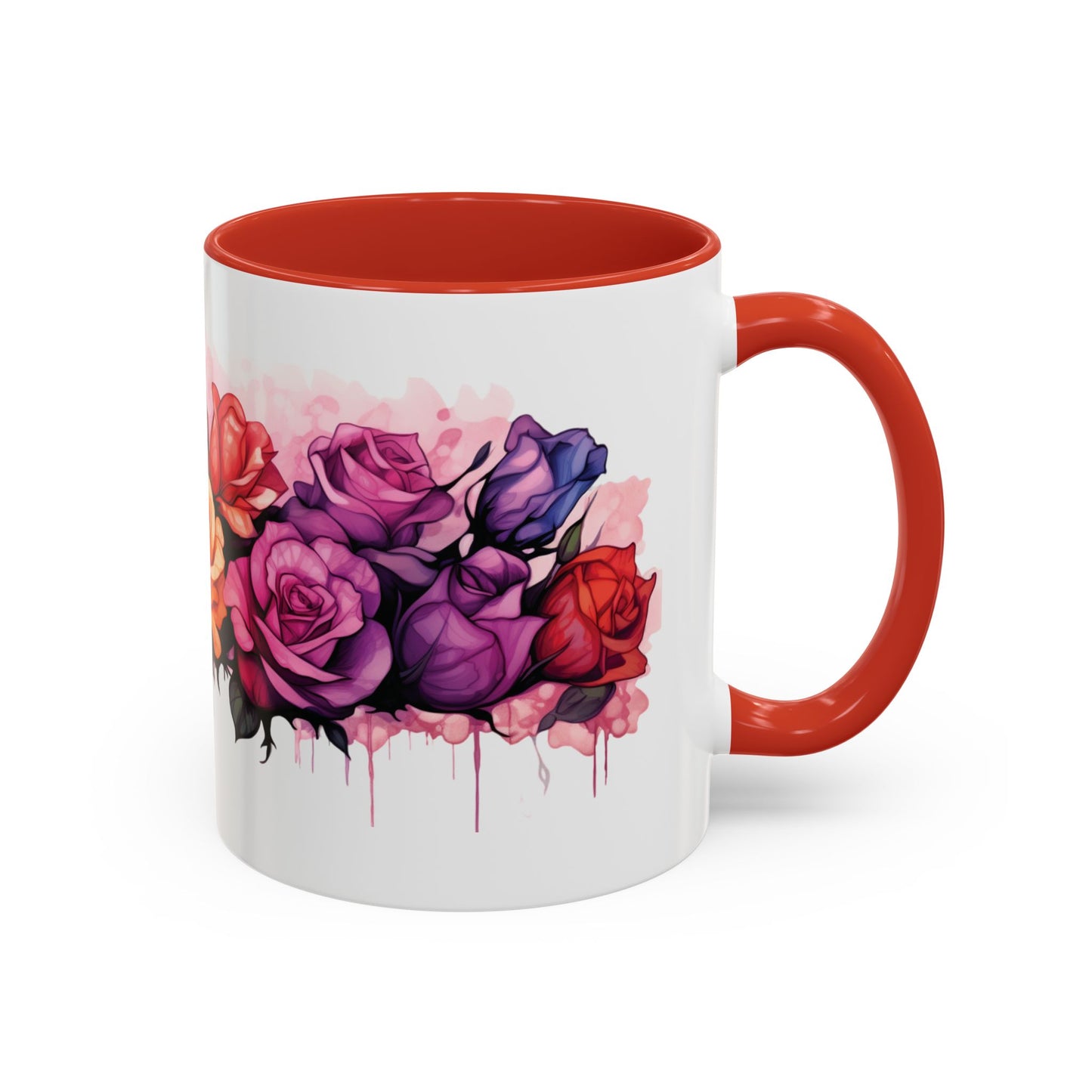 Watercolor Rose- Accent Coffee Mug, 11oz