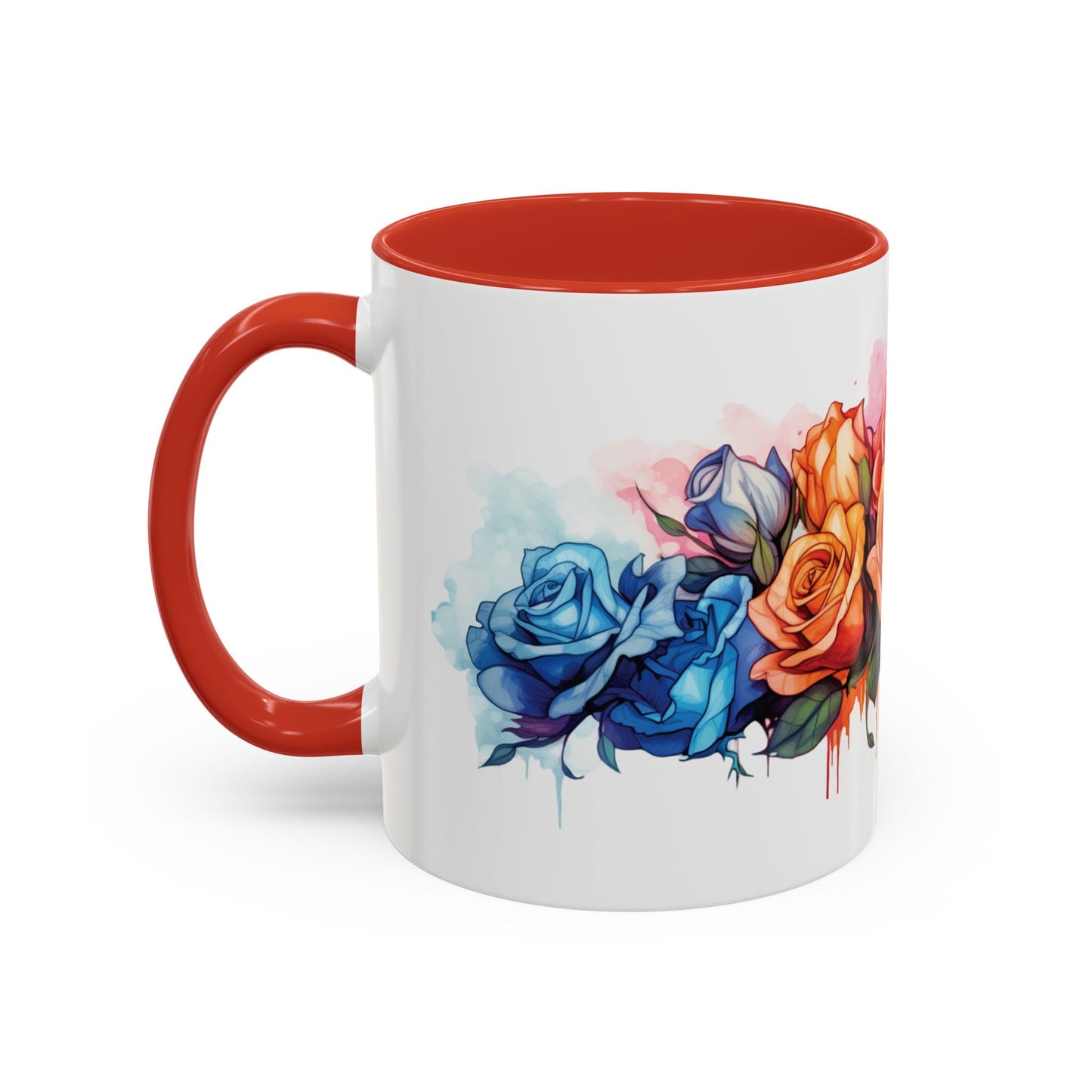 Watercolor Rose- Accent Coffee Mug, 11oz