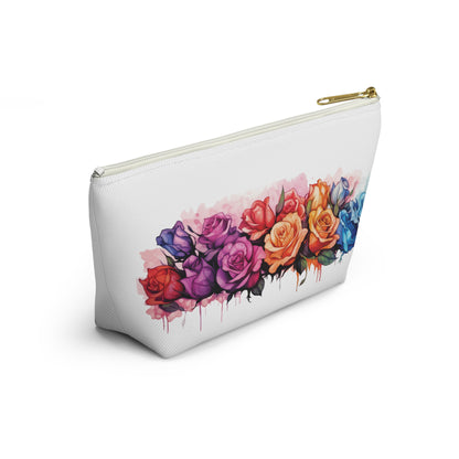 Watercolor Rose- Accessory Pouch w T-bottom